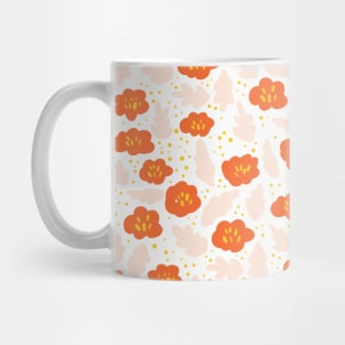 Ditsy Flowers Orange Pink Mug